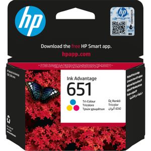 HP 651 Tri-color Original Ink Advantage Cartridge inktcartridge 1 stuk(s) Origineel Normaal rendement Cyaan, Magenta, Geel