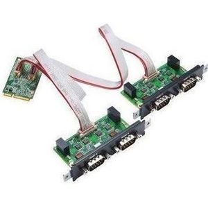 Moxa CP-134N-I-T - 4-poorts RS-422485 Mini PCI Express seriële kaart met 2,5 kV capacitieve isolatie, Controlekaart