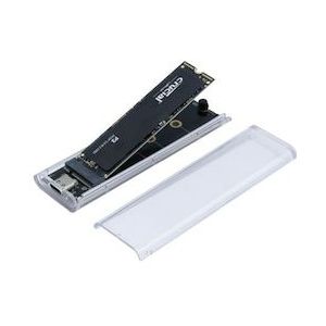 Générique SSD M.2 NVMe/NGFF USB-C 10G Transparante Behuizing (M.2 2280, M.2 2242, M.2 2260, M.2 2230), Harddisk behuizing, Transparant