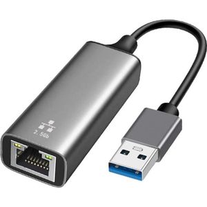 PowerGuard RTL8156B USB 3.0 naar 2.5G Ethernet-adapter (USB 3.0, Ethernet), Netwerkadapter, Zwart