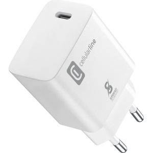 Cellularline Reislader 25W USB Type-C ACHSMUSBCPD25WSMLW Micropack voor Samsung (25 W, Stroomvoorziening 3.0), USB-lader