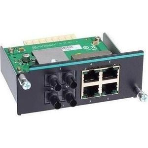 Moxa IM-6700A-2MST4TX - Fast Ethernet module met 2 multi-mode 100BaseFX poorten met ST aansluitingen (24 ports), Netwerkschakelaar