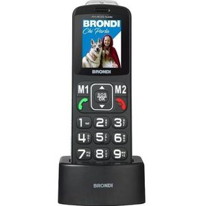 Brondi Amico Flash Schwarz, Handy für Senioren (2"), Sleutel mobiele telefoon, Zwart