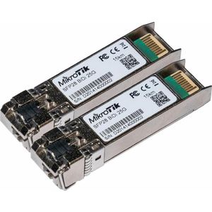 MikroTik XS+2733LC15D - 2x SFP+ modules voor 1G, 10G en 25G netwerken, Zendontvangers