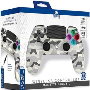 Freaks and Geeks Witte Camo Draadloze Controller voor PS4 - Led - 3.5 mm Jack (Compatibel met PS3 - PC - Android)