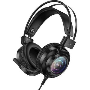 Hoco - W110 - Gaming Headset - Zwart - Bedraad - USB A + Jack 3,5 mm met Microfoon