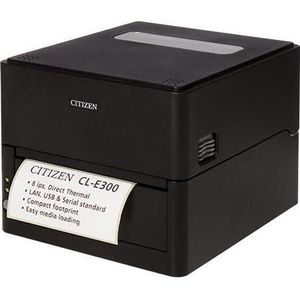 Triton CL-E300 PRINTER LAN USB SERIEEL/ZWART EN PWR 300DPI DT 5IN IN, Labelprinter, Zwart