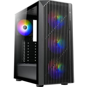 Azza - Source - PC Behuizing - Zwart - Moyen Tour ATX met RGB en Panneau Vitré