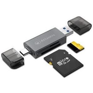 Atlantis Land P005-CR32 USB 3.2 Gen 1 (3.1 Gen 1) Kaartlezer Zwart, Geheugenkaartlezer, Zwart