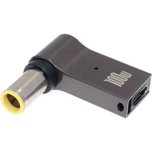 PowerGuard USB-C naar Lenovo IBM Thinkpad Notebook-oplaadadadapter (7,9 x 5,4 mm) (100 W), Voeding voor notebooks, Grijs