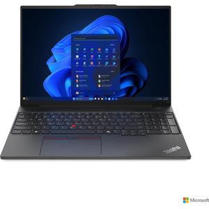 Lenovo THINKPAD E16 ULTRA 5 125U 512GB 16GB 16IN NOOD W11P (16", 512 GB, 16 GB, FR, Intel Core Ultra 5 125U), Notebook, Zwart