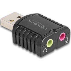 Delock Externe USB geluidskaart 24 bit / 96 kHz Plug & Play voor (USB), Geluidskaart, Zwart