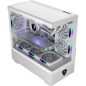 Keep Out - Xc-301 - PC Behuizing - Wit - Met ARGB Ventilatoren