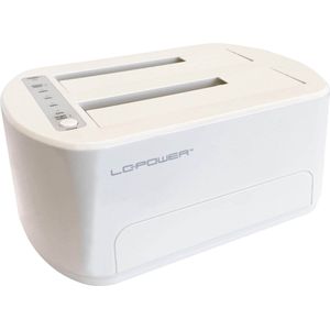 LC-Power LC-DOCK-U3-VI USB3.2 1xHDD/SSD Docking 2.5/3.5 pinksterwinkel (USB C), Docking station + USB-hub, Wit