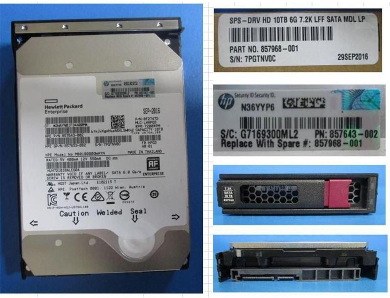HPE - 10 TB Harde Schijf - 3,5 Inch - SATA - 7200 tpm