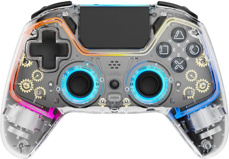 Deltaco Gaming PS4 draadloze controller (PS4, PS4 Pro, Switch OLED, Switch, PC, Android, iOS), Controller, Transparant