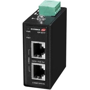 edimax Industrie 2.5 Gigabit 30W PoE+ DIN-Rail Injektor (802.3at (PoE+), 30 W), PoE-injector