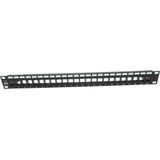 Lanview patchpaneel - 1U - 19" - ikke-, Server accessoires, Zwart