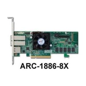 Areca Raid-controller ARC-1886-8X 8-poorts Tri Mode PCIe 4.0 x8 2x SFF 8644 (extern) LP, Storage controller