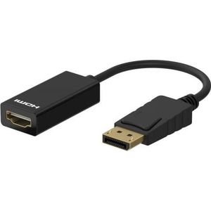 Sinox DisplayPort™ - HDMI™ adapter. 0,1m. Sorteer, Audiokabel