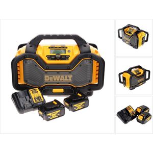 DeWalt DCR 027 M2 Batterij Radio DAB+ 10,8-18,0 V + 2x Batterij 4,0Ah + Lader (DAB+, FM, Bluetooth), Radio, Geel