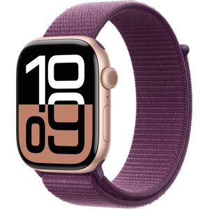 Apple Horloge serie 10 (46 mm, Aluminium, Alleen WLAN, Eén maat voor iedereen), Sporthorloges + Smartwatches