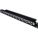 DIGITUS - Patch Panel - Modulair - 19-inch - 24-poorts - Afgeschermd - Zwart