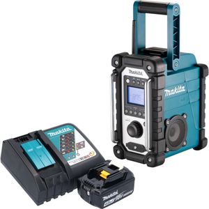 Makita DMR 116 RM1 Oplaadbare bouwplaatsradio 14,4 - 18 V AM FM AUX + 1x oplaadbare batterij 4.0 Ah + lader (AM, FM), Radio