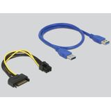 Delock - 41426 - Riser Card - PCI Express x1 > x16 - 60cm USB-kabel