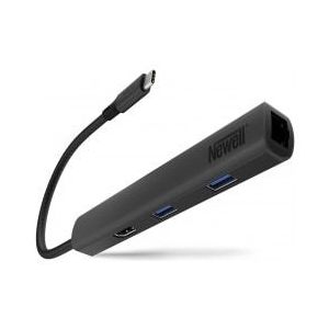 Newell 6 in 1 Nabe – Graphit (USB-C, 6 Havens), Docking station + USB-hub, Grijs