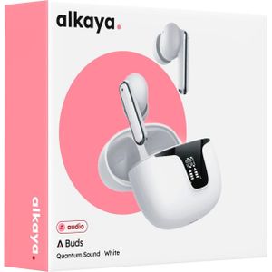 Alkaya A Buds Quantum Sound Bluetooth hoofdtelefoon met oplaadstatusweergave wit (ANC, Draadloze), Koptelefoon, Wit