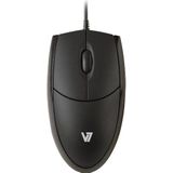 V7 Muis Optisch All Blk (Bedraad), Muis, Zwart