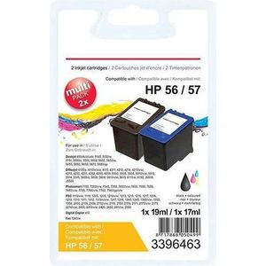 Office Depot - Inktcartridge Compatibel HP 56, 57 - Zwart, Cyaan, Magenta, Geel - Standaard Capaciteit
