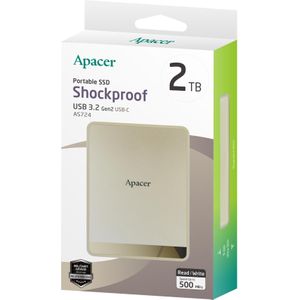 Apacer - AS724 - Externe SSD - 2TB - Zwart - USB 3.2