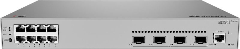 HUAWEI eKit S220-8P4S - Hubs & Switches - 8 Poorten - Gigabit Ethernet - AC Voeding