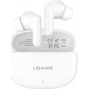 Usams E05 TWS earphones Bluetooth 6.0 wireless white (3.50 h, Draadloze), Koptelefoon, Wit