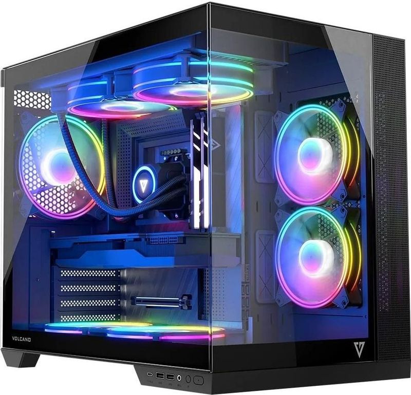 Modecom - Volcano Panorama APEX ARGB 7F - PC Behuizing - Zwart - Gehard Glas