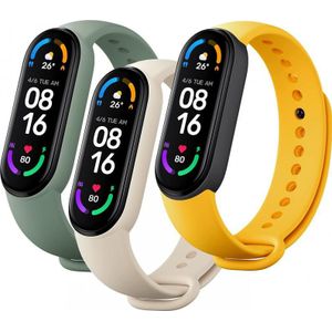 Xiaomi Mi Smart Band 6 Riemen (TPU), Horlogebandjes, Geel, Groen, Beige