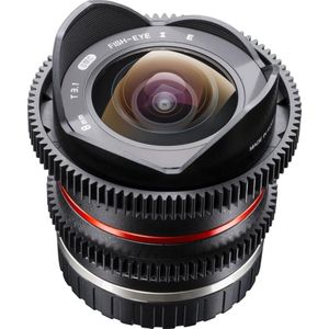 Walimex 8/3.1 Fisheye Video APS-C Sony E (Sony E, APS-C / DX, Micro Vier Derde), Objectief, Zwart