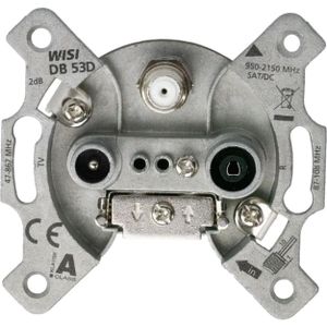 WISI DB 53 D SAT antennecontactdoos Stompcontactdoos (Antenne aansluiting), Satelliet accessoires, Zilver