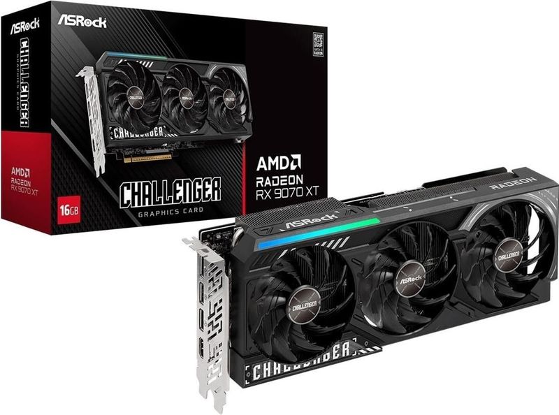 Grafische kaart ASRock 90-GA61ZZ-00UANF radeon rx 9070 xt 16 GB GDDR6