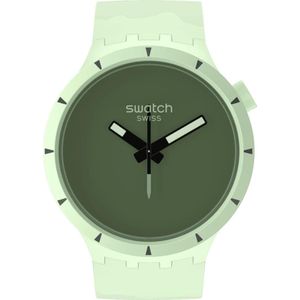 Swatch, Horloge, Groot vet biokeramisch bos, Groen, (Analoog horloge, Zwitserse makelij, 47 mm)