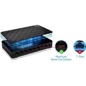 Ruijie RG-ES08 - Kunststof behuizing bureauschakelaar van Reyee, Netwerkschakelaar