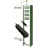 Inter-tech - It 410 - Usb C 3.0 Hub - Zwart - Aluminium