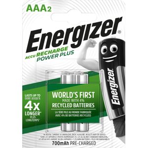 Energizer Herlaadkracht Plus (2 Pcs., AAA, 700 mAh), Batterijen