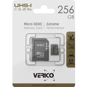 Verico 256GB microSD C10 UHS-1 geheugenkaart ( incl. adapter ) (256 GB, microSDXC, U1, UHS-I), Geheugenkaart