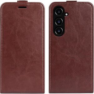 Cover-Discount Galaxy S23 FE - Klassieke Flip Case verticaal bruin (Galaxy S23 FE), Smartphonehoes, Bruin