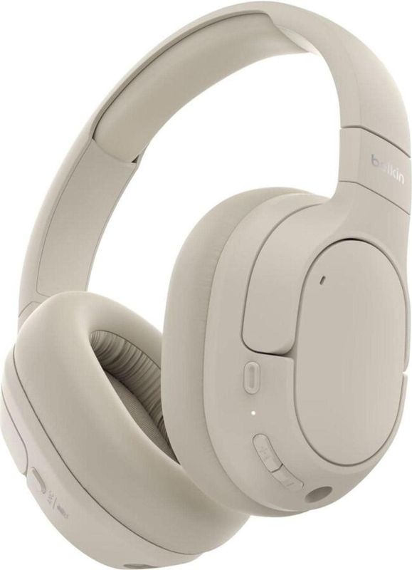 Belkin - SoundForm Isolate - Draadloze Koptelefoon - Piaskowe - Hybride ANC