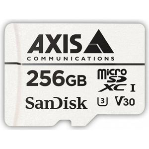 Axis Geheugenkaart Surveillance 256 GB microSDXC 1 stuk (microSDXC, 256 GB, U3, UHS-I, UHS-II), Geheugenkaart, Wit