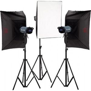 Falcon Eyes Studioflitsset TFK-3600L met LCD-scherm (600 W, Stel), Studioflitser